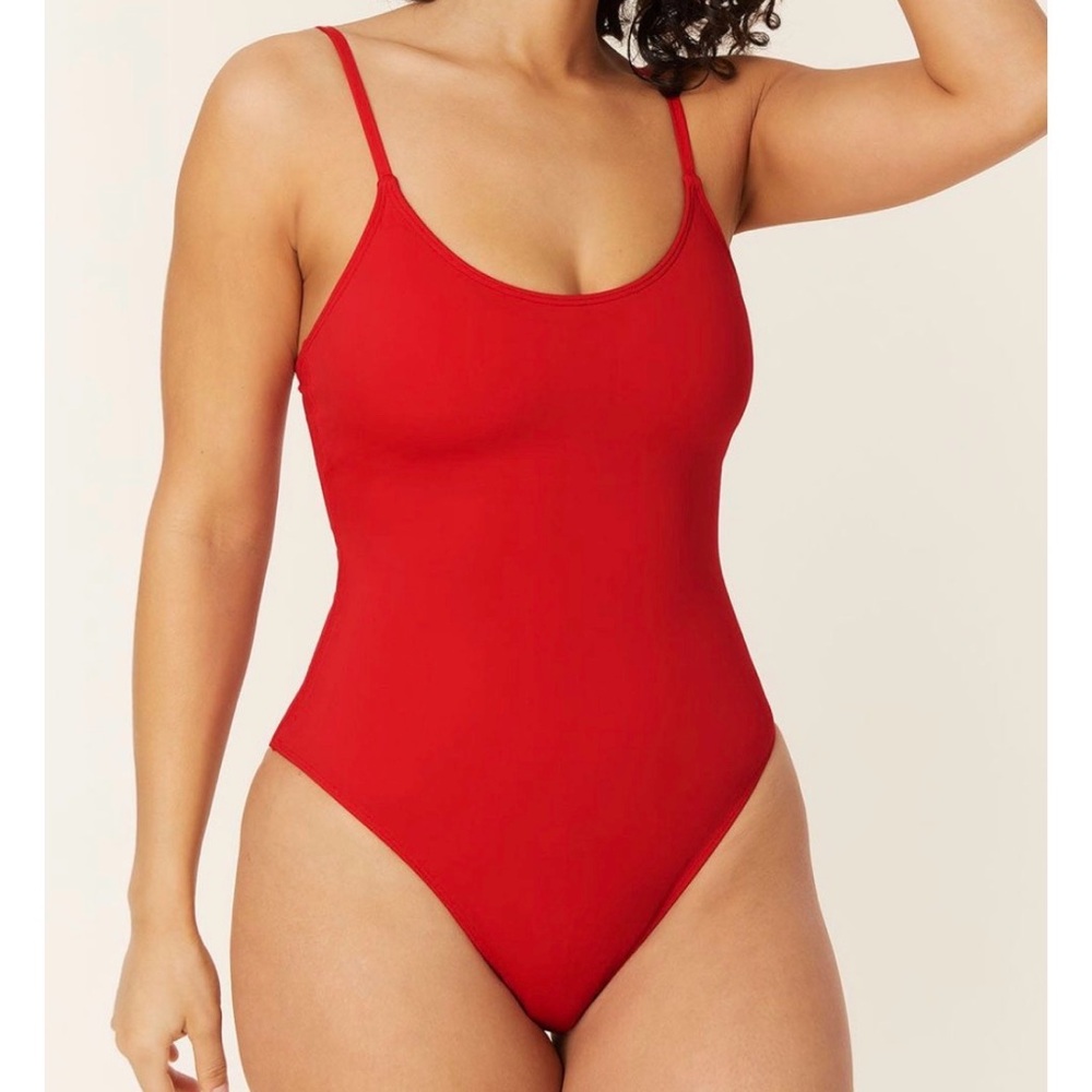 Forever 21 Bold Red One-Piece Swimsuit Lifeguard Women’s 0X Adjustable Straps